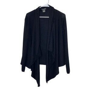 Lord & Taylor Black Cashmere Open Front Cardigan Sweater Small Womens